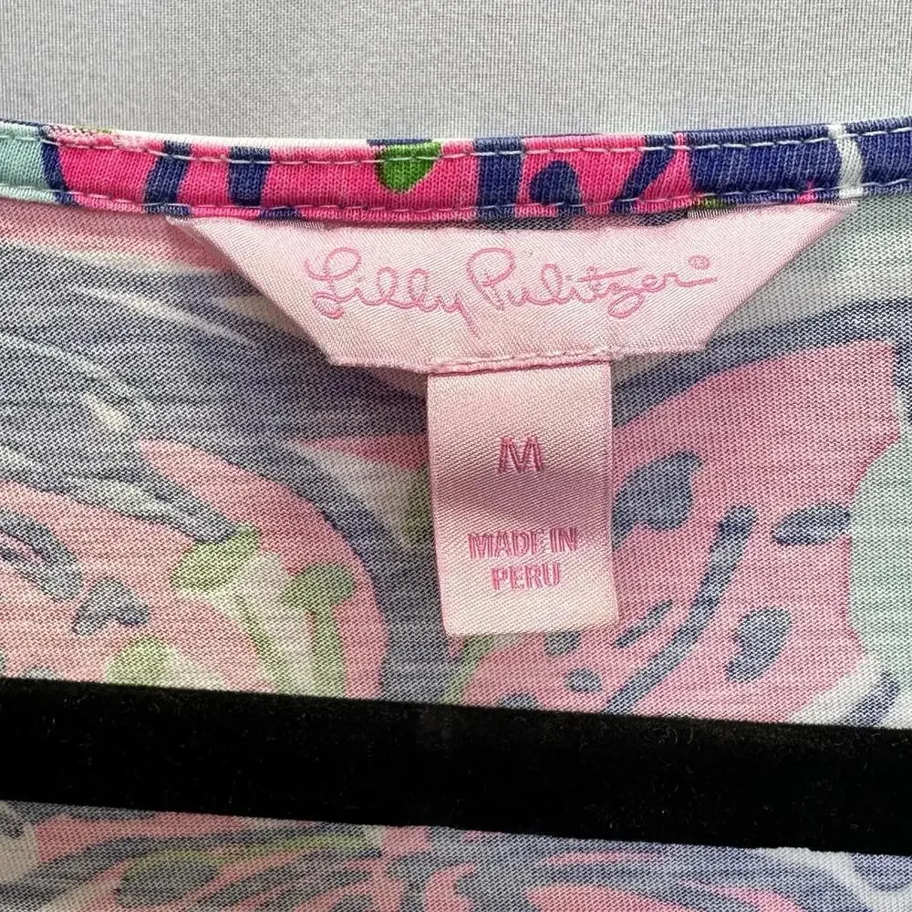 Lilly Pulitzer Size‎ M/8 Floral Top Bundle Pink Green Resort Spring Boho - Picture 3 of 9